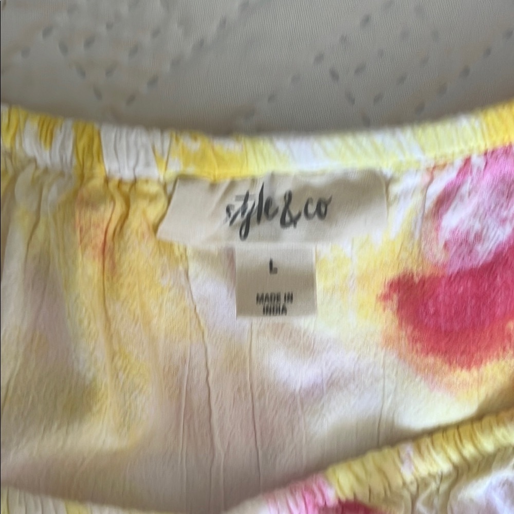 Tie-Dye Off-Shoulder Top - Pink and Yellow - Picture 6 of 8